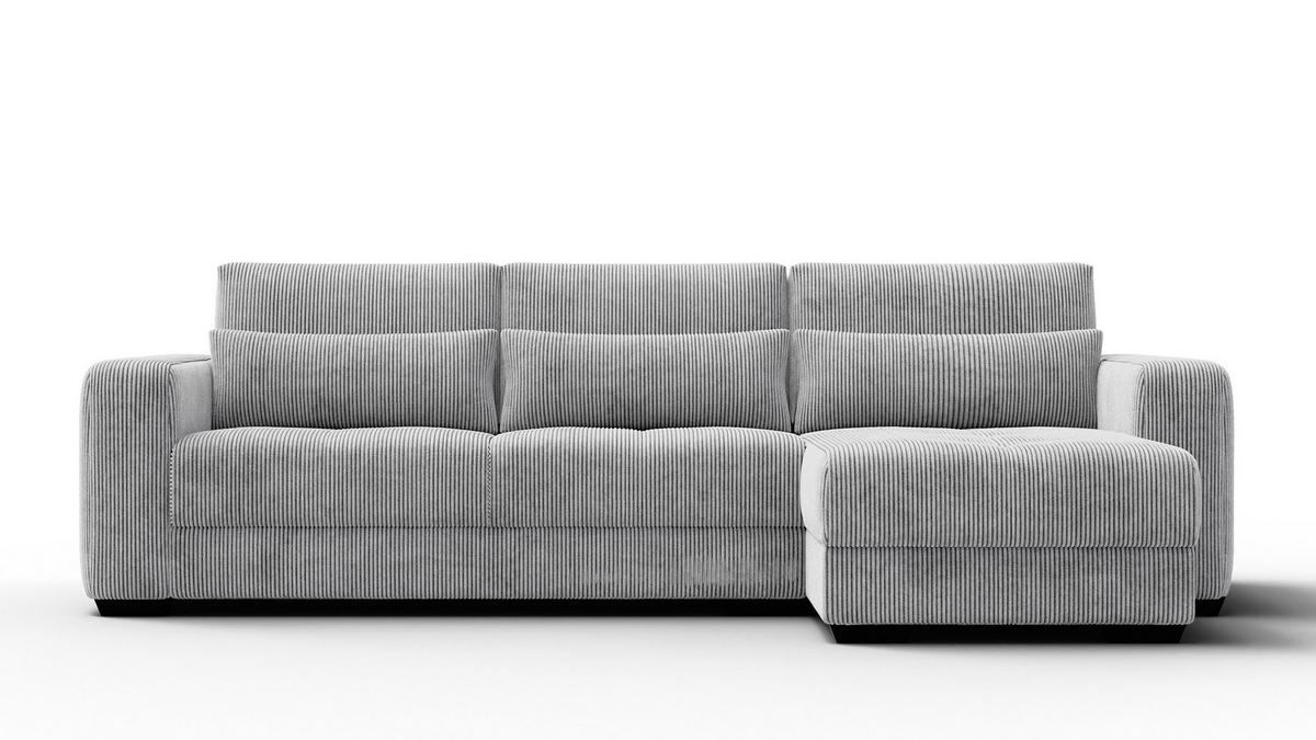 ECKSOFA OLI 4-Sitzer rechts, hellgrau - Hellgrau, Holz/Textil (295/172cm) - Wozimo