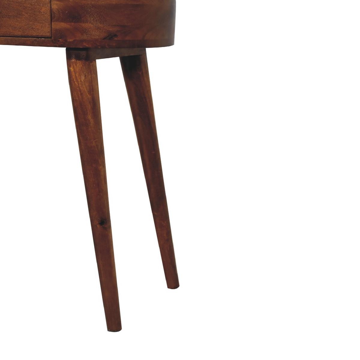 KONSOLE Massivholz Mini Albion Kastanienbraun, 1 Schublade, Dunkelbraun - Dunkelbraun/Messingfarben, Holz/Metall (30/60/78cm) - Artisan Furniture