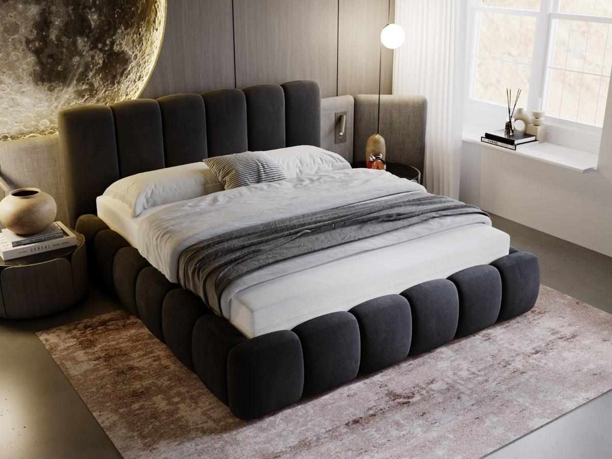 POLSTERBETT Cloud 160x200 Anthracite - Schwarz, Textil (160/200cm) - Graingold