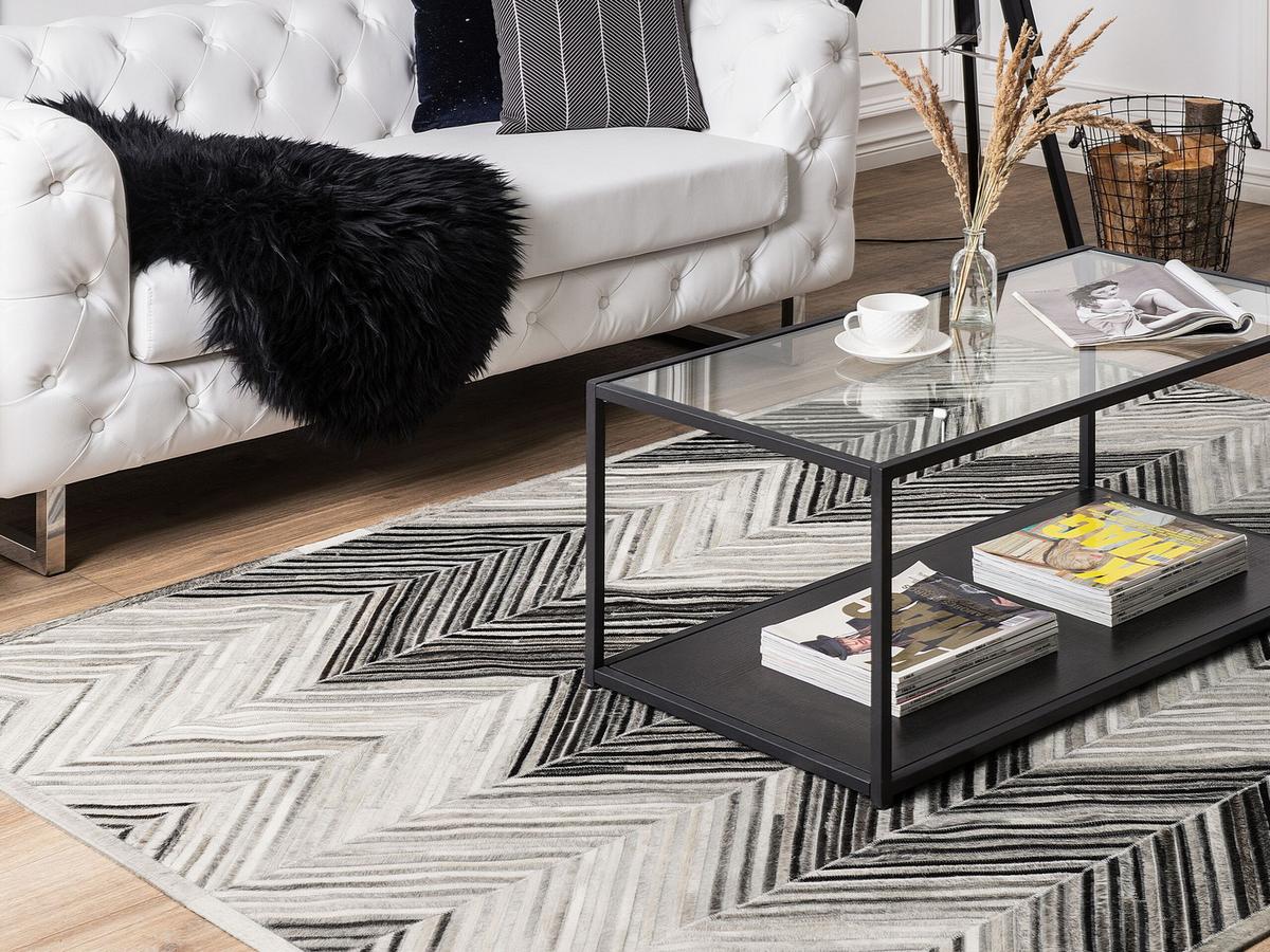 KURZFLOR-TEPPICH Aytepe 200/140 cm - Grau, Fell (140/200cm) - Beliani