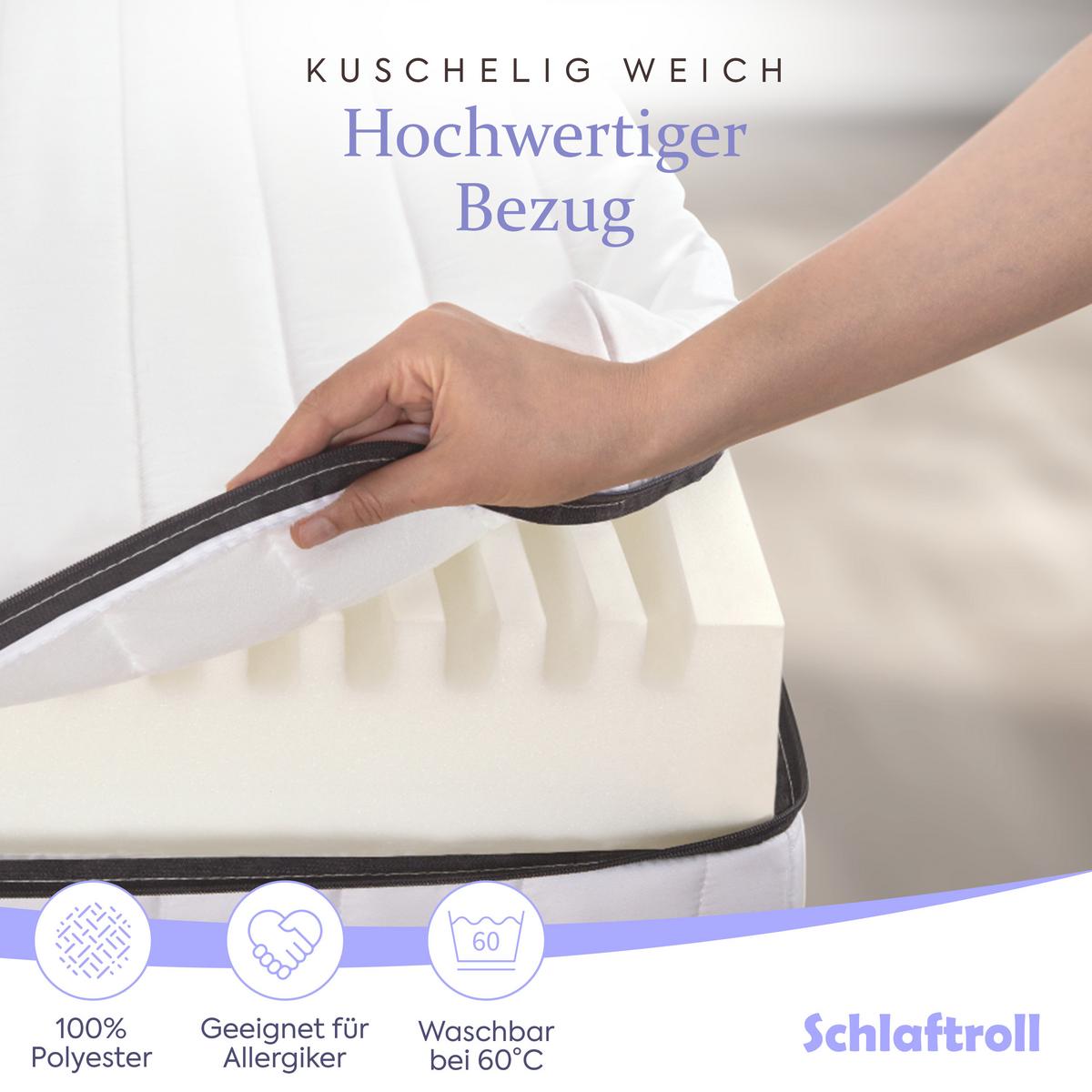 KALTSCHAUMMATRATZE 140x200 18 cm H3 für eine festere Unterstützung - Weiß, Textil (140/200cm) - Schlaftroll