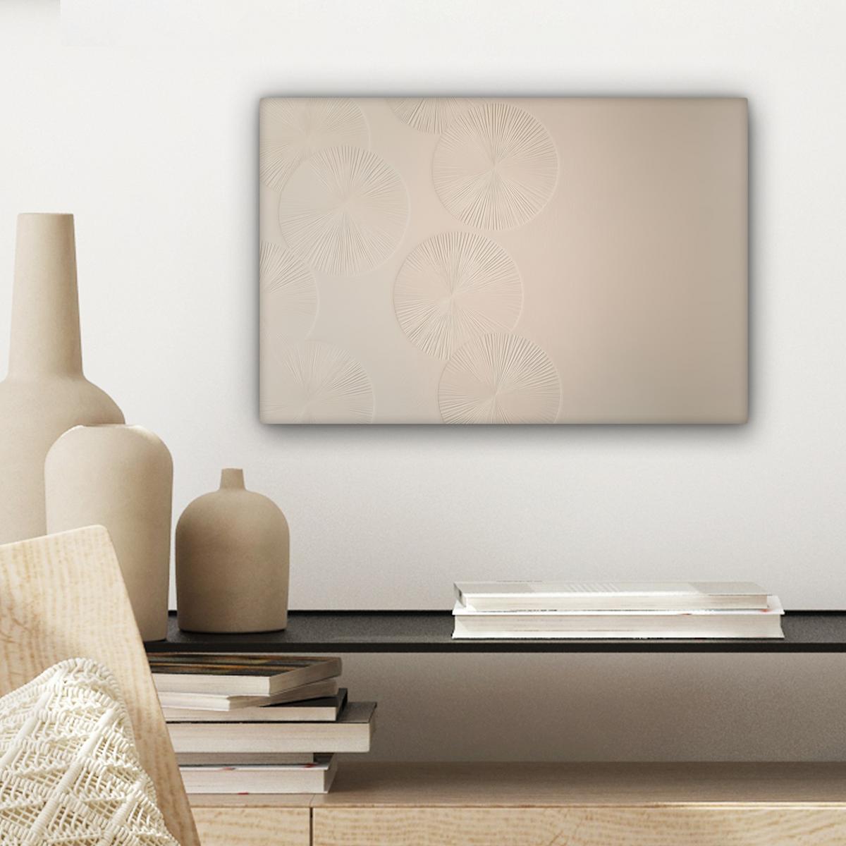 LEINWANDBILD Japandi - Beige - Modern Deko Schlafzimmer 30x20 cm - Ecru, Textil (30/20cm) - MuchoWow