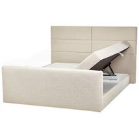 BOXSPRINGBETT 180/200cm Helles Beige Aristocrat - Beige, Textil (180/200cm) - Beliani