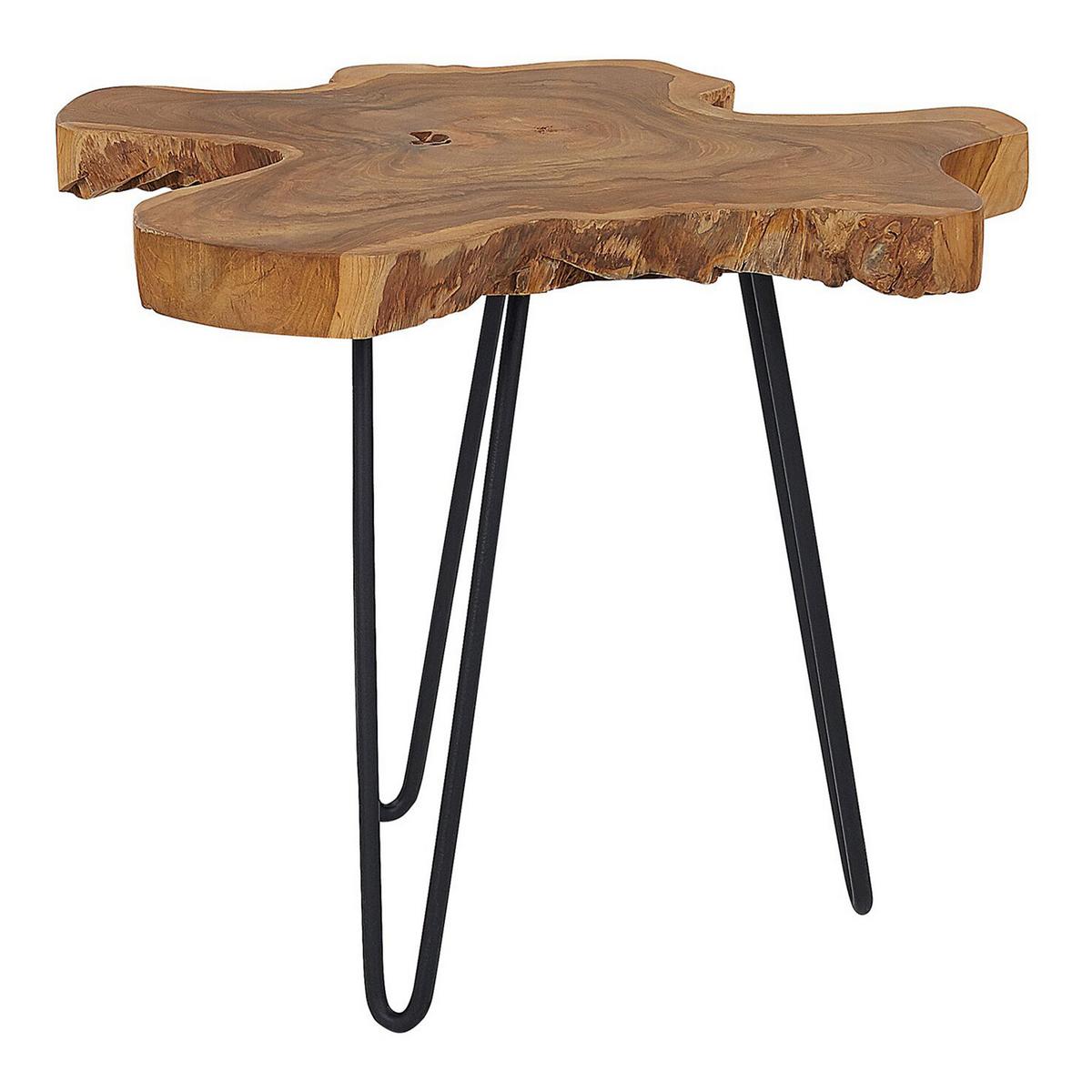 BEISTELLTISCH 2er-Set Unregelmässig Holz, Schwarz Camrose - Dunkelbraun, Holz (60/60/56cm) - Beliani