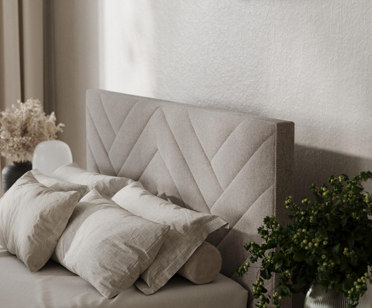 POLSTERBETT Arco 180/200 cm Beige im Asti Stoff - Beige/Schwarz, Holz/Holzwerkstoff (180/200cm) - AltaBeds