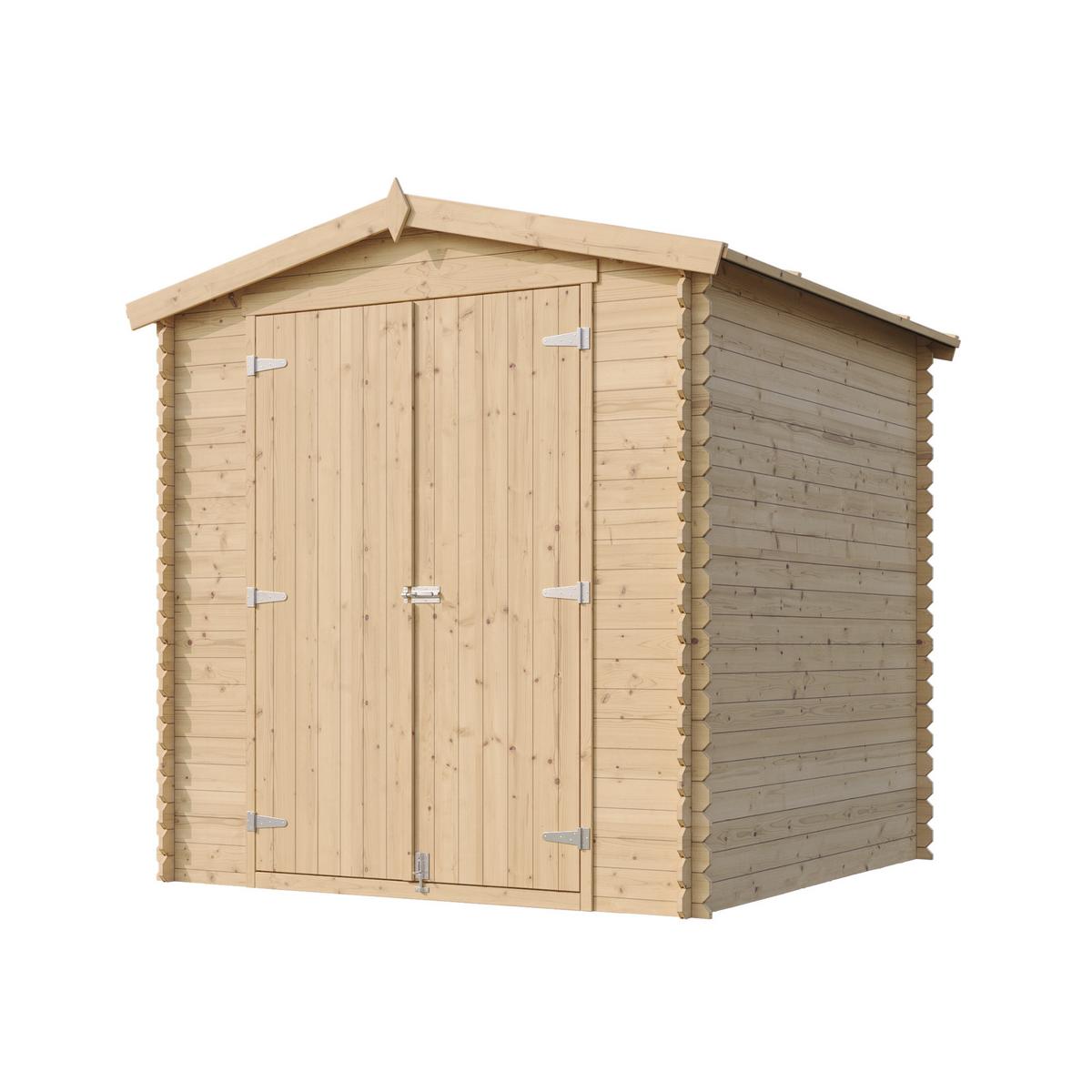 HOLZ-GARTENHAUS 3,53 m² – TIMBELA M343C1 - Naturfarben, Holz (216/218/206cm) - Timbela