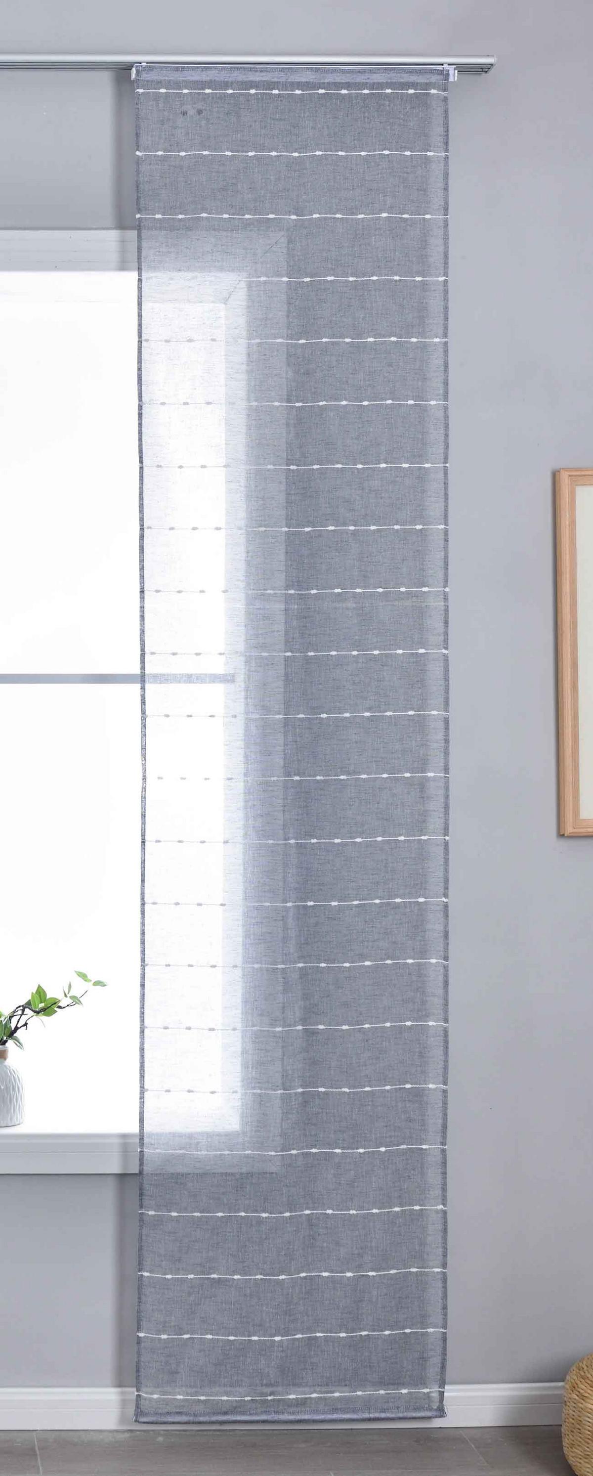 SCHIEBEVORHANG »Kassel« HxB 245x60 cm Grau - Grau, Textil (60/245cm) - Gardinenbox