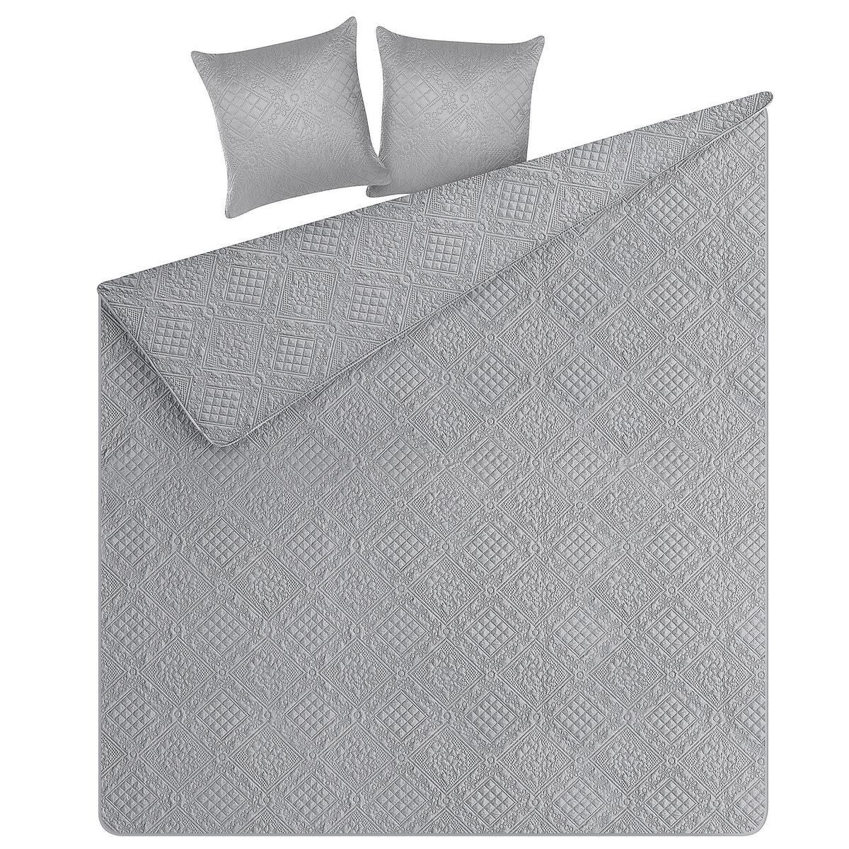 TAGESDECKEN Grau 140 x 210 cm Alamut - Grau, Textil (140/210cm) - Beliani