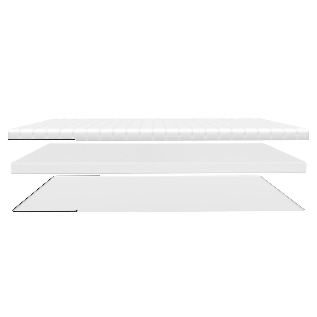 KALTSCHAUM-TOPPER – 100/200 cm, 11 cm Höhe - Weiß, Textil (100/200cm) - Schlaftroll