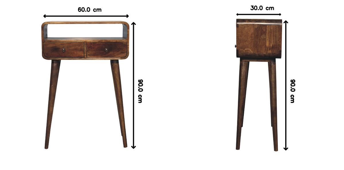 KONSOLENTISCH Grau gewaschenes Finish, 2 Schubladen, 1 offenes Regal, Braun - Graubraun/Braun, Holz (60/30/90cm) - Artisan Furniture