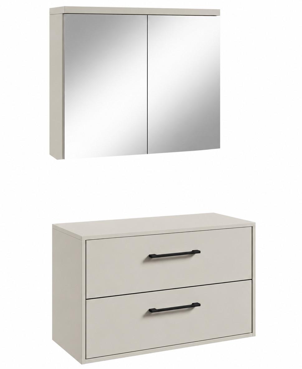 BADMÖBEL-SET Florence 2 Teile Cashmere - 80 x 46 x 46 cm - Kaschmir, Holz (80/46/46cm) - Badplaats