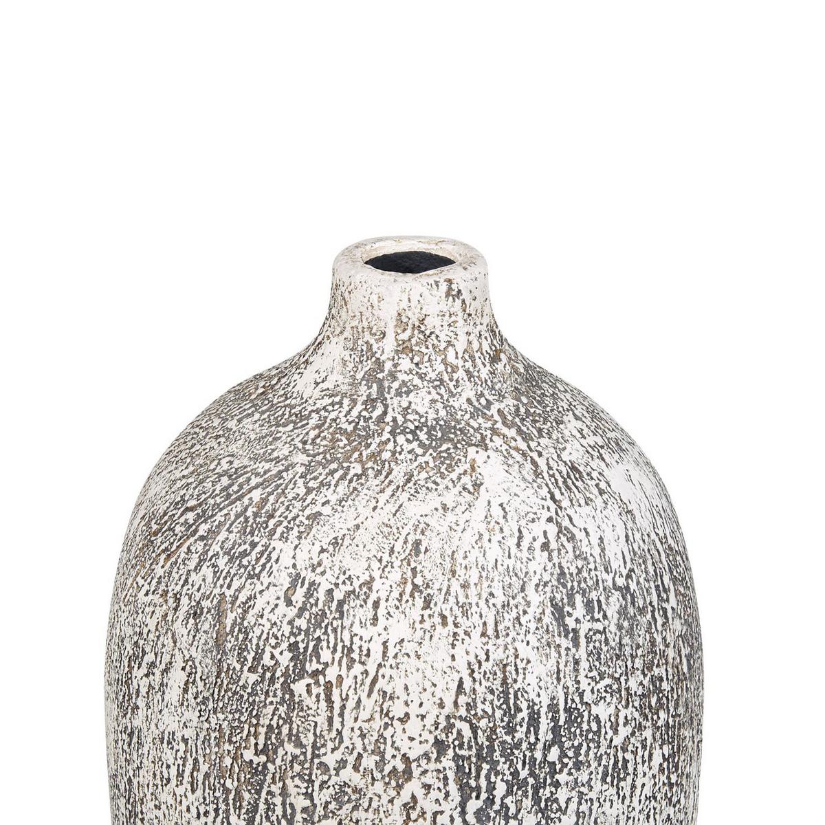 BLUMENVASE Terrakotta grau Vigo - Grau, Stein (36cm) - Beliani