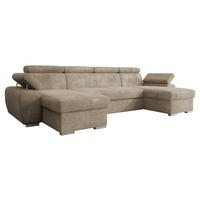 WOHNLANDSCHAFT Plaza U - Beige/Silberfarben, Holz/Kunststoff (323/85/170cm) - MIRJAN24