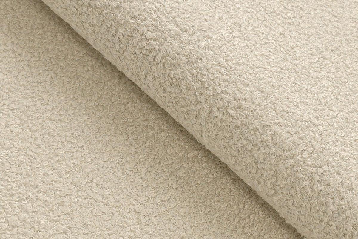 SOFA TAUER 3-Sitzer, Bouclé-Stoff ecru - Ecru/Schwarz, Holz/Textil (206/84/112cm) - Courtois Laville