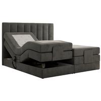 BOXBETT COMFORTO 140/200 - Dunkelgrau Velvet - H4 - Dunkelgrau, Holz/Textil (140/200cm) - MKS