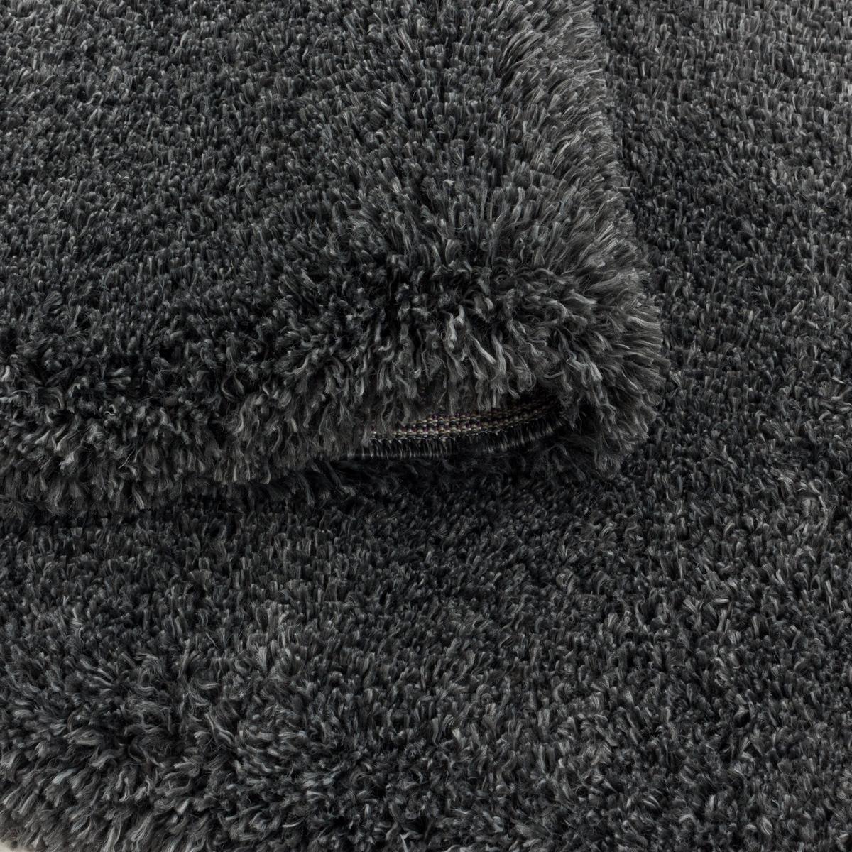 HOCHFLORTEPPICH SALZACH, einfarbig, Grau, Ø 200 cm - Grau, Textil (200/200cm) - KADIMA DESIGN
