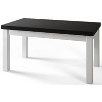RECHTECKIGER Esstisch Ausziehbar – Moderner Wohnzimmertisch Küchentisch und Esszimmertisch – Tisch mit Holzbeinen, Maßen von 160 – 210 cm – Schwarz - Schwarz/Weiß, Holzwerkstoff (160/90/78cm) - Alpi-Möbel