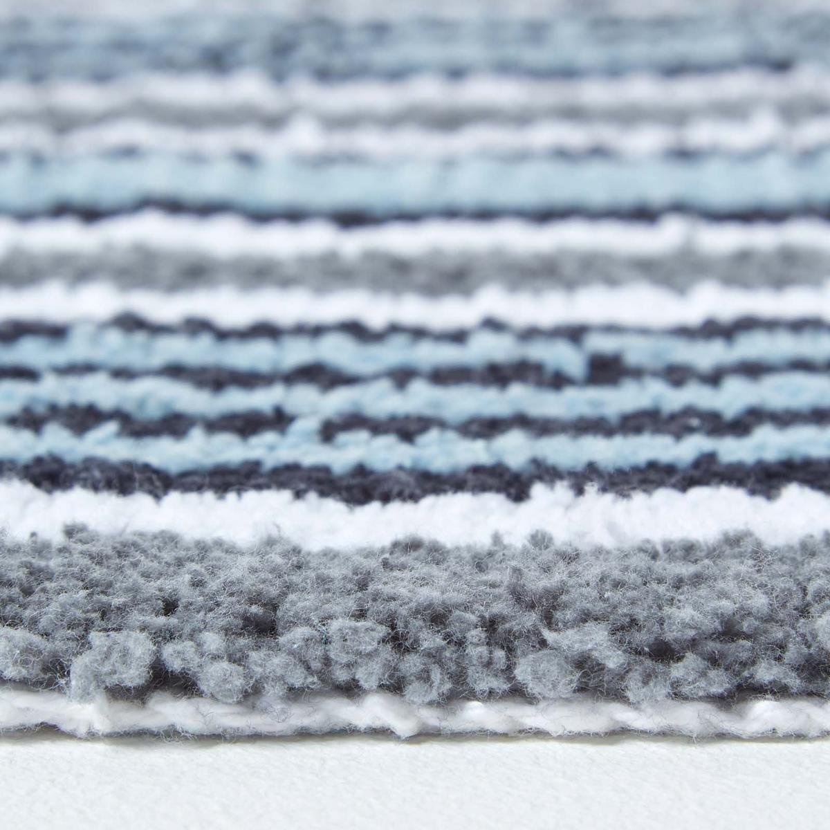 BADEMATTE 40/60 cm gestreift, Baumwolle - Grau, Textil (40/60cm) - Homescapes