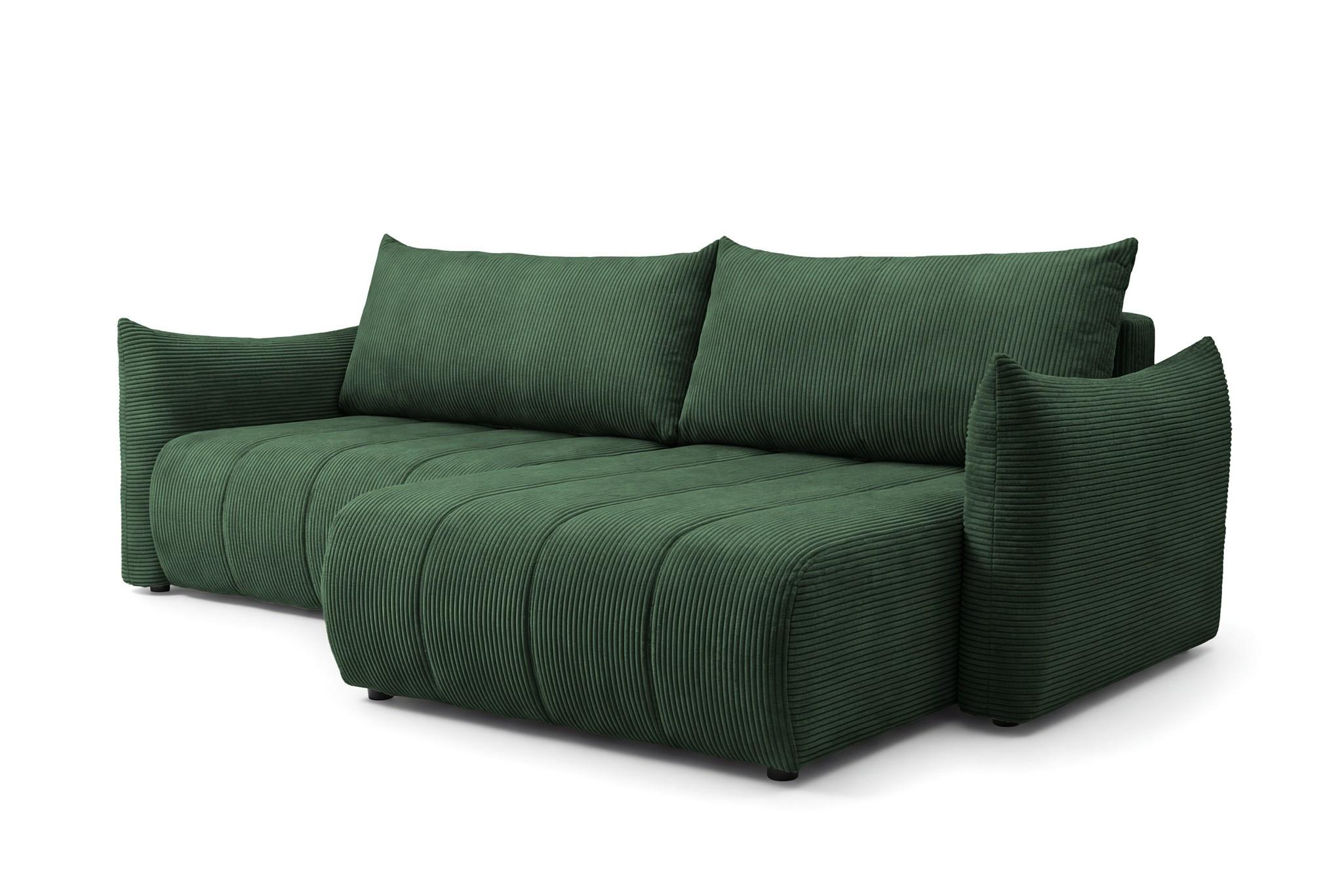 ECKSOFA Ontario Mit Schlaffunktion - Grün, Holzwerkstoff/Textil (260/154cm) - Fun Möbel