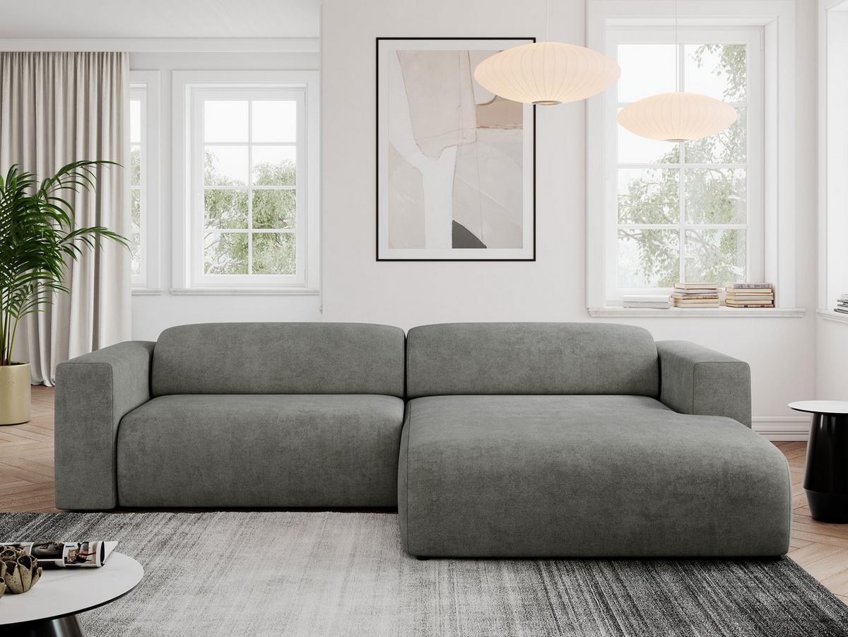 OFERTA WYCOFANA ECKSOFA PASADENA Grau Struktur Rechts Seite - Schwarz/Grau, Kunststoff/Textil (288/180cm) - MKS