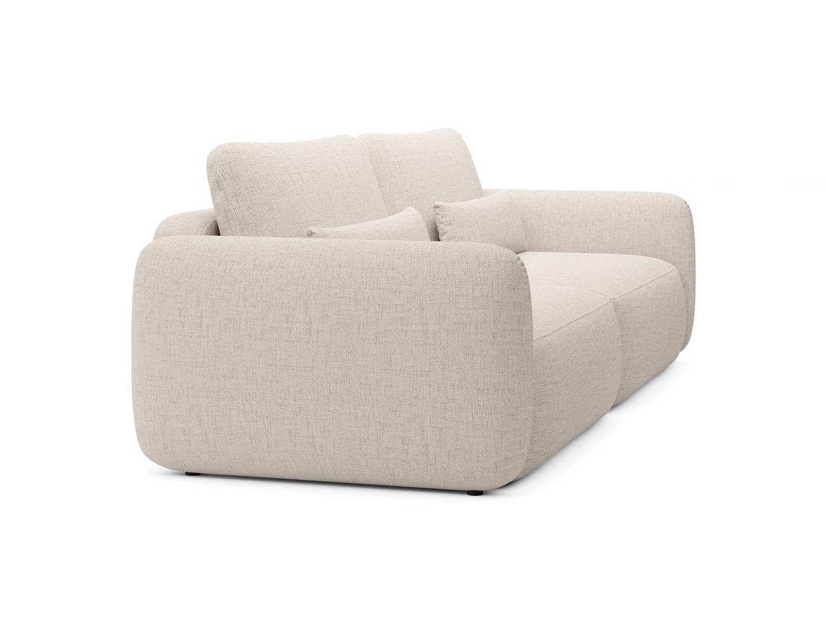 BETTSOFA ATTO Creme Chenille-Stoff mit Schlaffunktion - Creme, Textil (103/87/238cm) - MASSENO