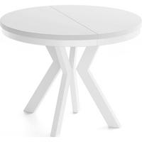 ESSTISCH Savio Weiß Neo rund ausziehbar verlängerbar, Weiß 90-190/90/77 cm - Weiß, Holz/Holzwerkstoff (90/190/77cm) - WFL GROUP