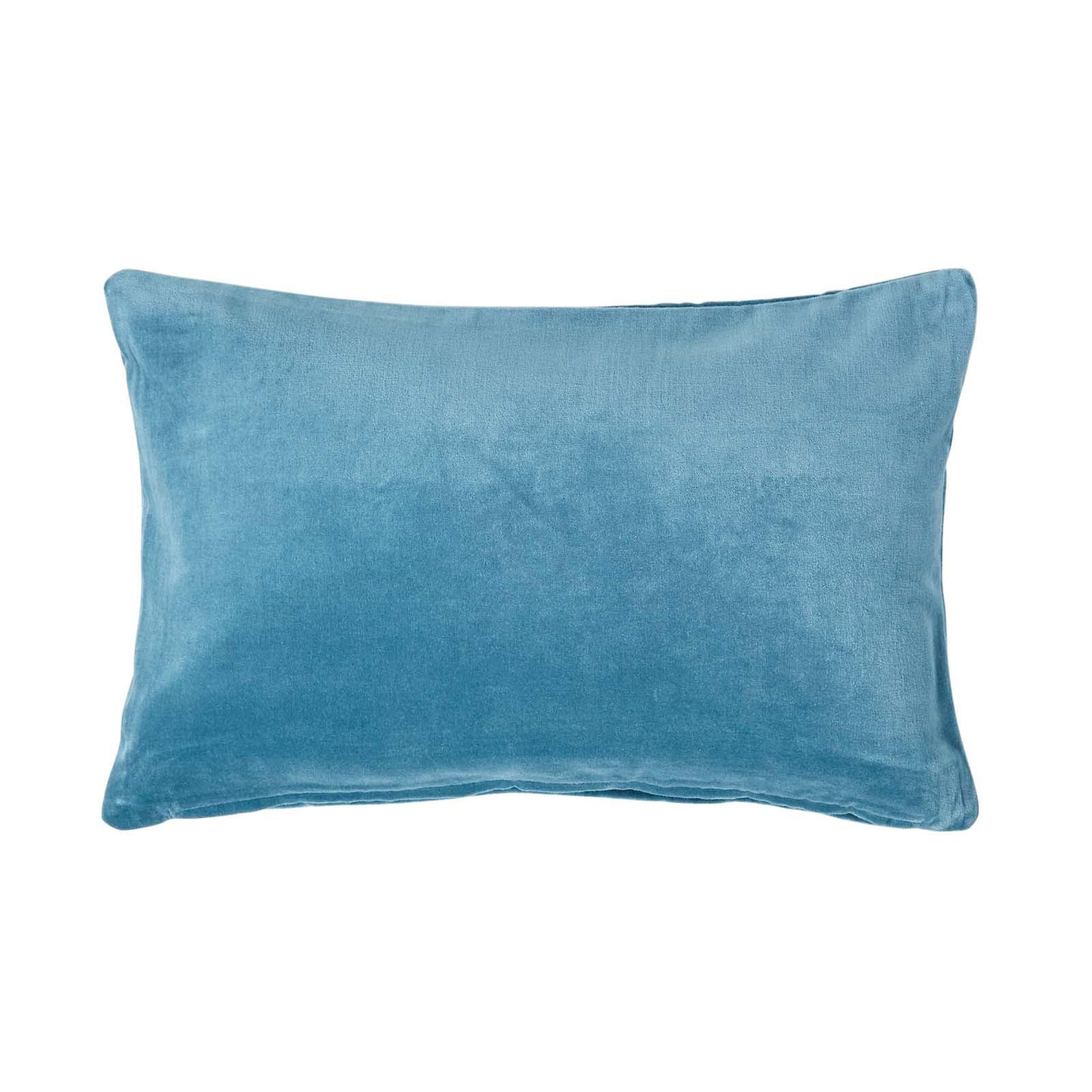 KISSENHÜLLE Baumwollsamt blau 30/50 cm - Blau, Textil (30/50cm) - Homescapes