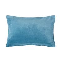 KISSENHÜLLE Baumwollsamt blau 30/50 cm - Blau, Textil (30/50cm) - Homescapes