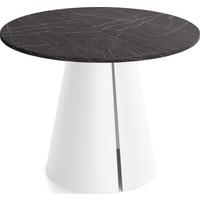 ESSTISCH Lamio runder ausziehbarer, Marmor Schwarz 100-180/100/76 cm - Anthrazit/Weiß, Holzwerkstoff/Metall (100/176/76cm) - WFL GROUP