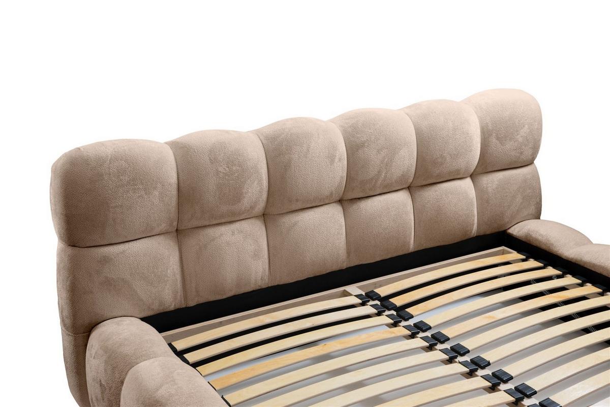 POLSTERBETT Aurelia Komplettset - Beige, Holzwerkstoff/Textil (180/200cm) - Fun Möbel
