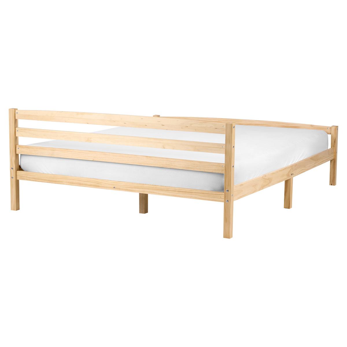 BETT mit Lattenrost 160/200 Kiefernholz Hellbraun Echallon - Hellbraun/Braun, Holz (160/200cm) - Beliani