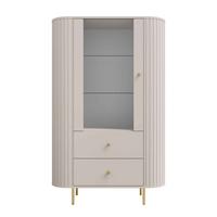 VITRINE BOLLA 155 / 97,4 cm in Beige - Beige, Holzwerkstoff (97.4/155/42.3cm) - MASSENO