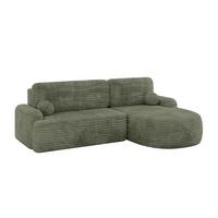 ECKSOFA mit Schlaffunktion und Bettkasten LIRA-L - 264x172x89 Olive - Olivgrün, Holzwerkstoff/Textil (172/264cm) - ALTDECOR