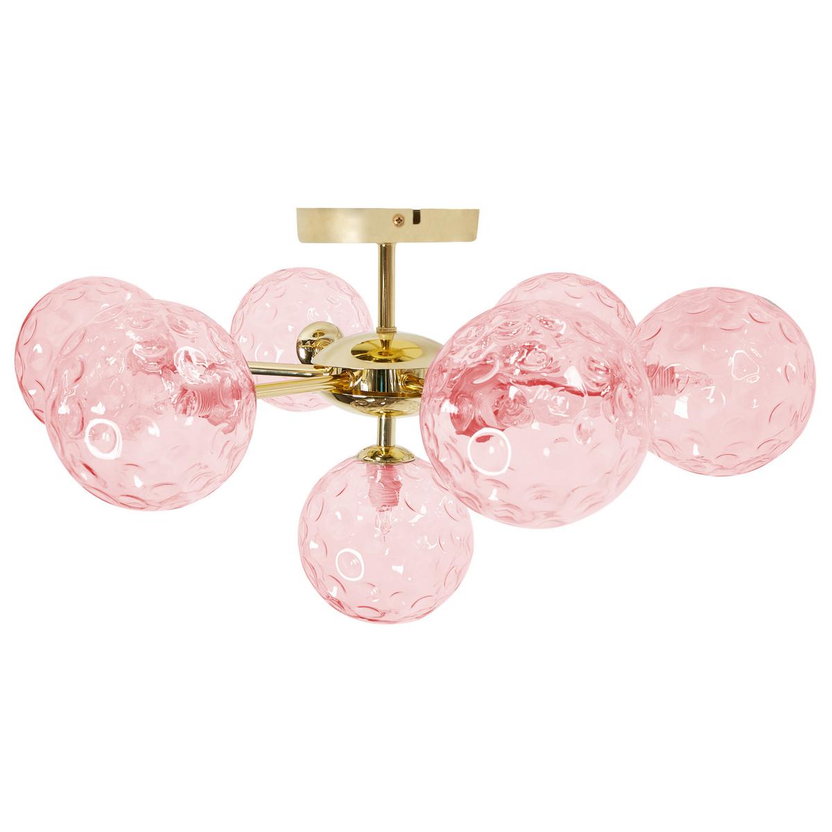 DECKENLAMPE Glas Rosa Anadyr - Dunkelbraun, Glas (52/52/28cm) - Beliani