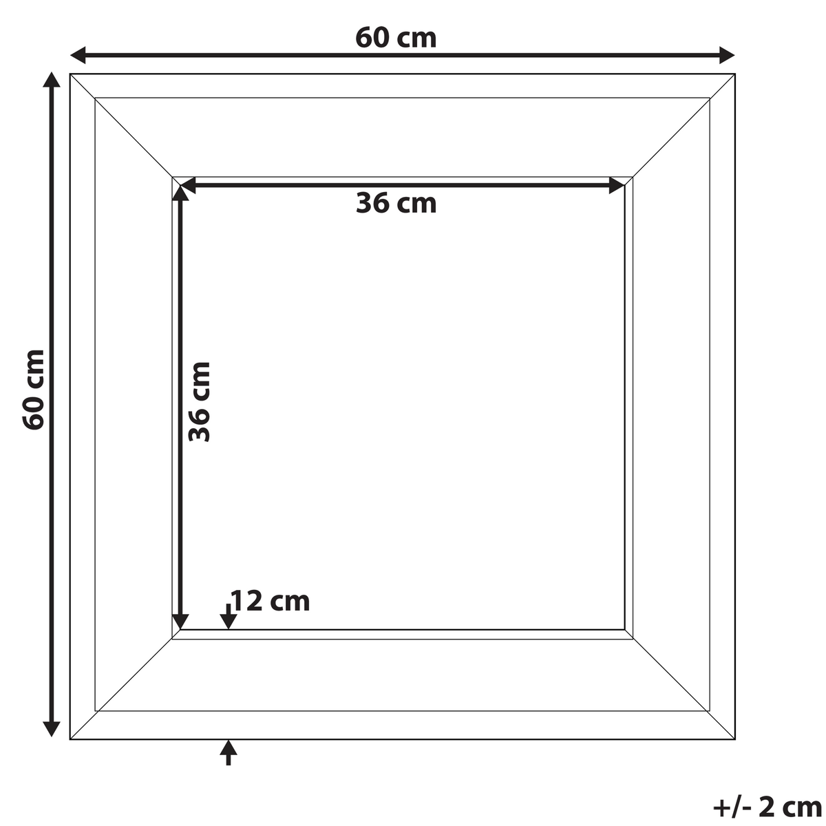 WANDSPIEGEL gold quadratisch 60/60 cm Plerin - Goldfarben, Metall (60/60/4cm) - Beliani