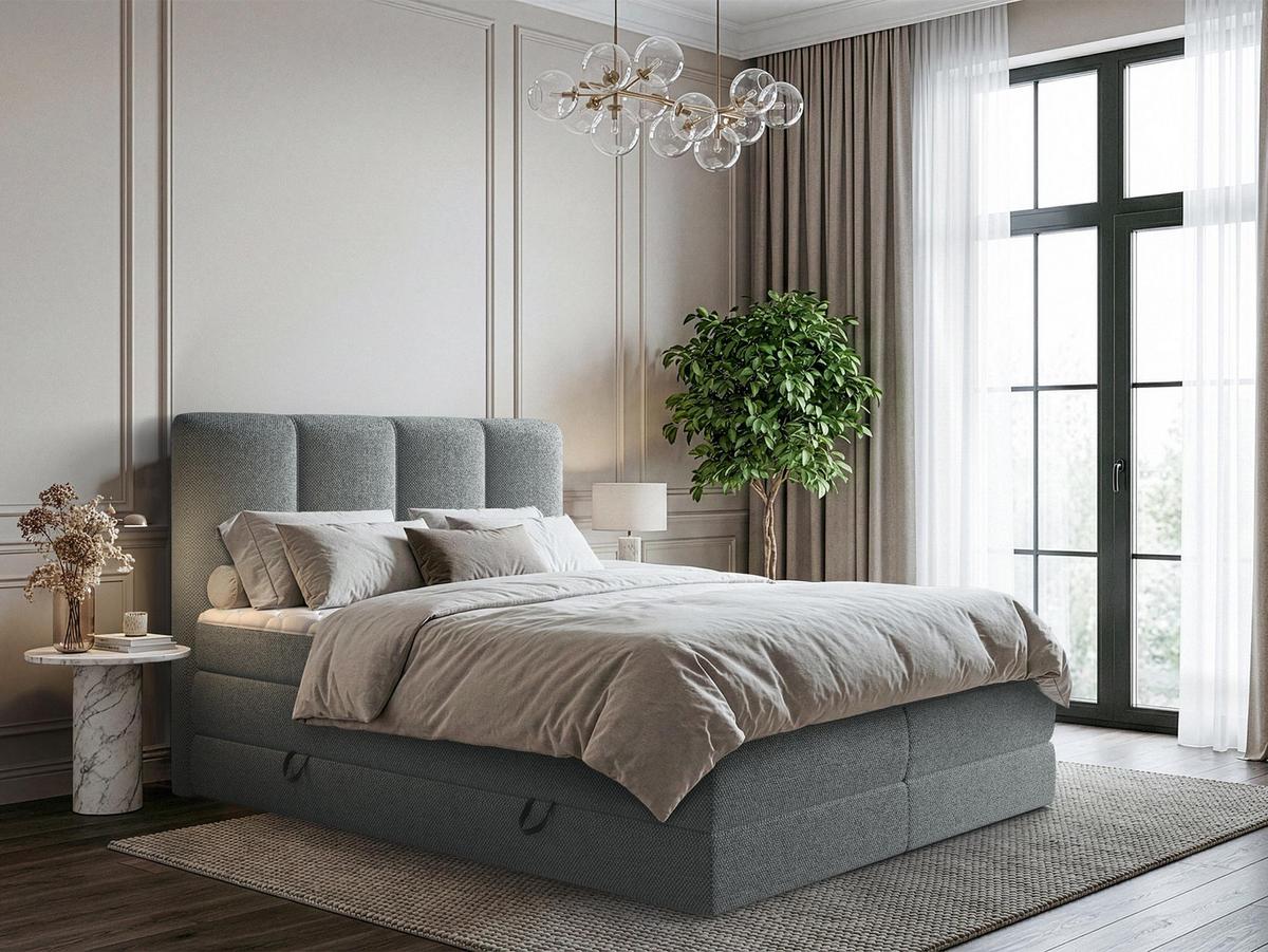 BOXSPRINGBETT Point - Blaugrau, Holz/Holzwerkstoff (140/200cm) - MIRJAN24