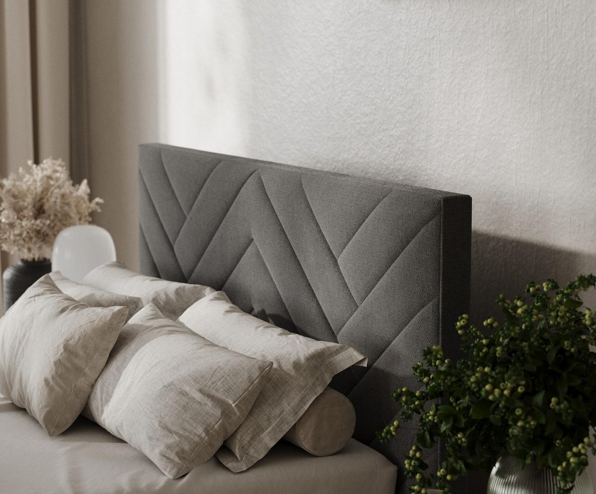 POLSTERBETT Arco 140/200 cm Anthrazit im Asti Stoff - Anthrazit/Schwarz, Holz/Holzwerkstoff (140/200cm) - AltaBeds
