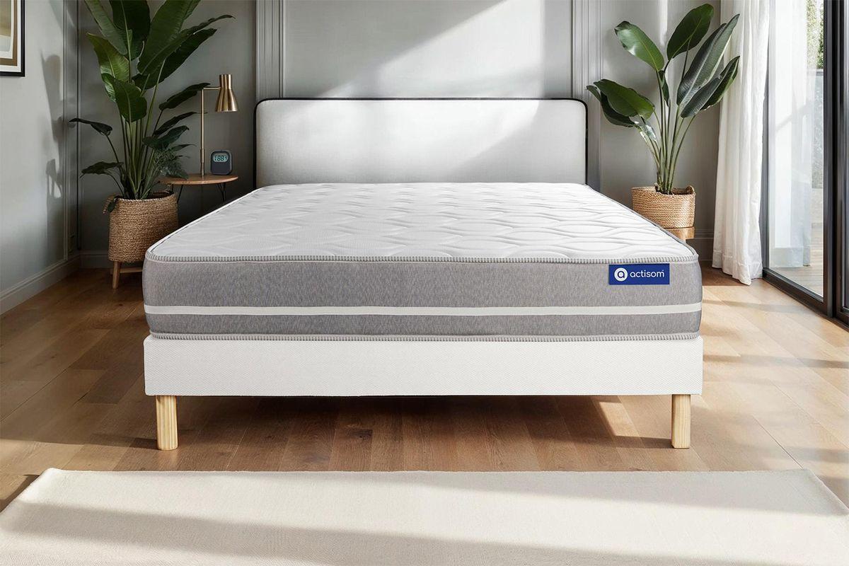 BETT Actiflex touch Taschenfederkern 80 x 200 cm h1 - Kit Bettgestell Weiß - Beige/Weiß, Karton/Holz (80/200cm) - ACTISOM