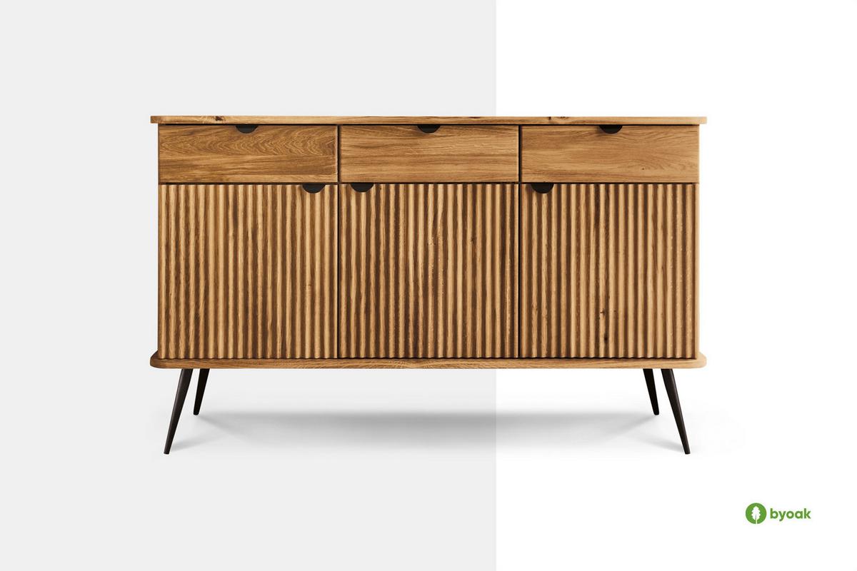 KOMMODE LINA - Kernbuche, Holz (144/87/46cm) - byoak
