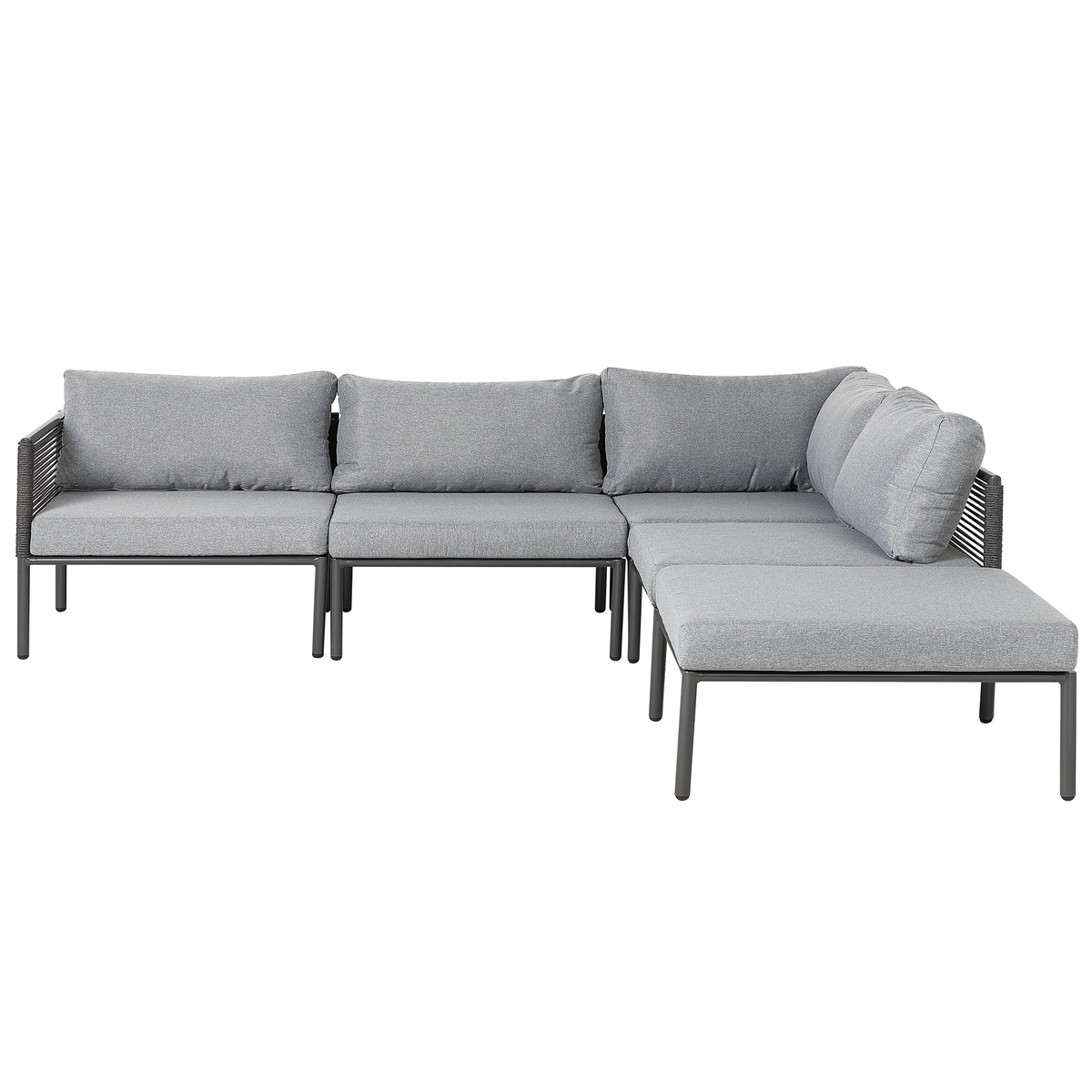 LOUNGE-SET 6-Sitzer grau Forano - Grau, Metall - Beliani