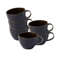 KAFFEETASSEN Crafted Denim 247 ml 6er Set - Dunkelblau, Keramik (0.247L) - like.Villeroy & Boch