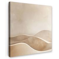 LEINWANDBILD Beige - Natur - Abstrakt - Modern Deko Groß 90x90 cm - Beige, Textil (90/90cm) - MuchoWow