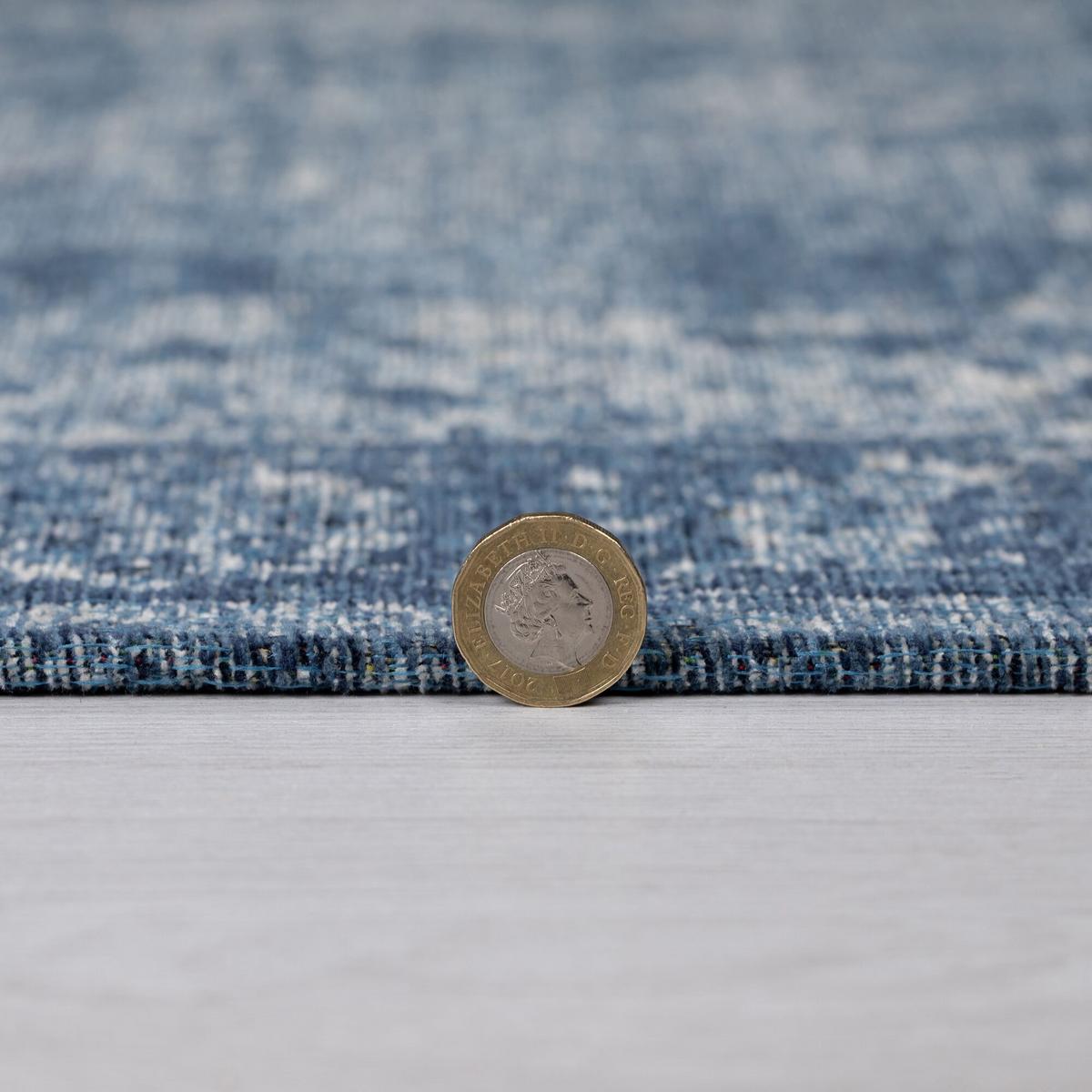TEPPICH COQUET, im Vintage-Stil, Blau, 120 x 170 cm - Blau, Textil (170/120cm) - KADIMA DESIGN