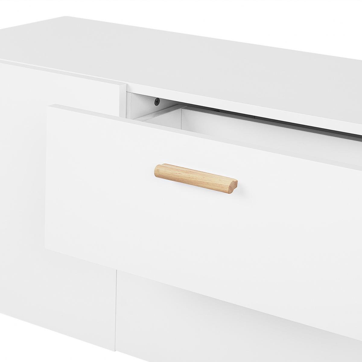 SIDEBOARD mit 2 Türen Weiß Meet - Weiß, Holzwerkstoff (160/70/42cm) - Beliani