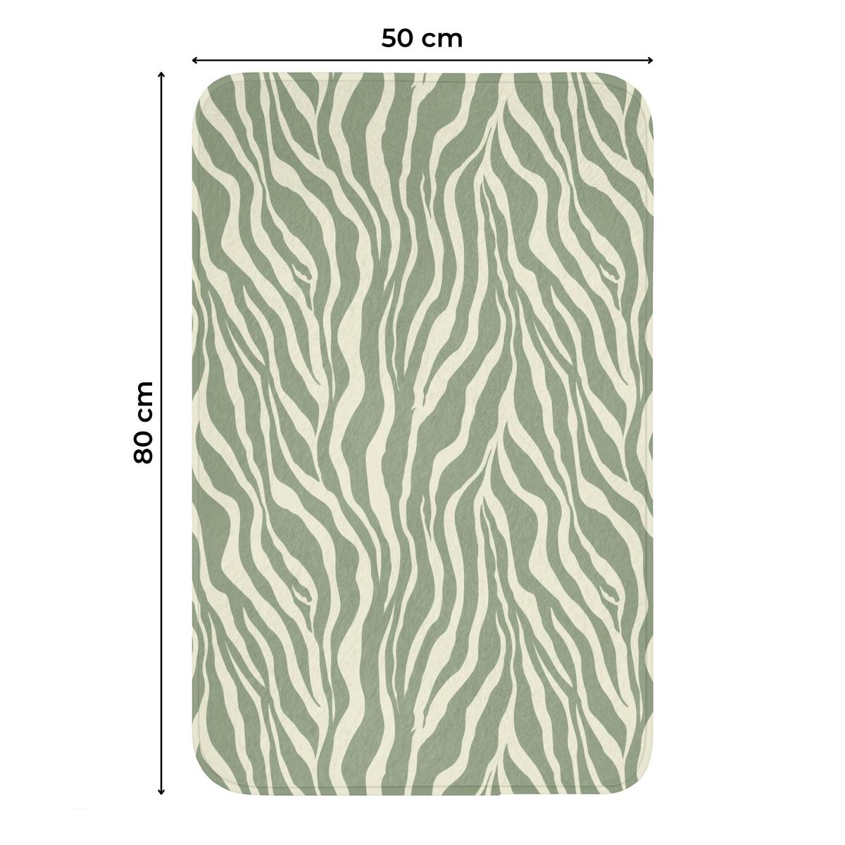 WC-VORLEGER Zebra - Motiv - Grün WC Teppich 50x80 cm - Salbeigrün, Textil (50/1cm) - OnlyWow