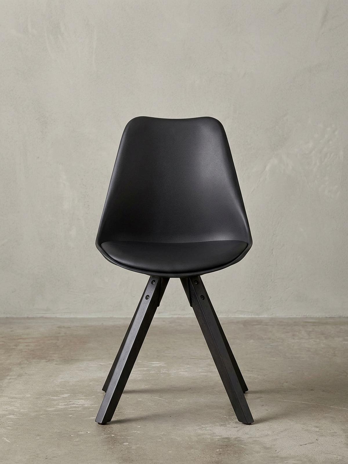 ESSZIMMERSTUHL Stoffbezug mit Holzgestell Modern gepolstert, Schwarz 49x52x87 cm - Schwarz, Holz/Kunststoff (49/87/52cm) - KADIMA DESIGN