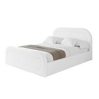 POLSTERBETT mit Bettkasten, Fußteil und Lattenrost, Boxbett mit Matratze H3/H4 - LERAY-Z 120x200 Weiß Kunstleder - Weiß Hochglanz, Holzwerkstoff/Textil (120/200cm) - ALTDECOR