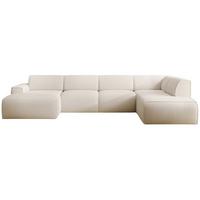 WOHNLANDSCHAFT Bouvi Creme rechts - Creme/Schwarz, Kunststoff/Textil (220/378cm) - Selsey