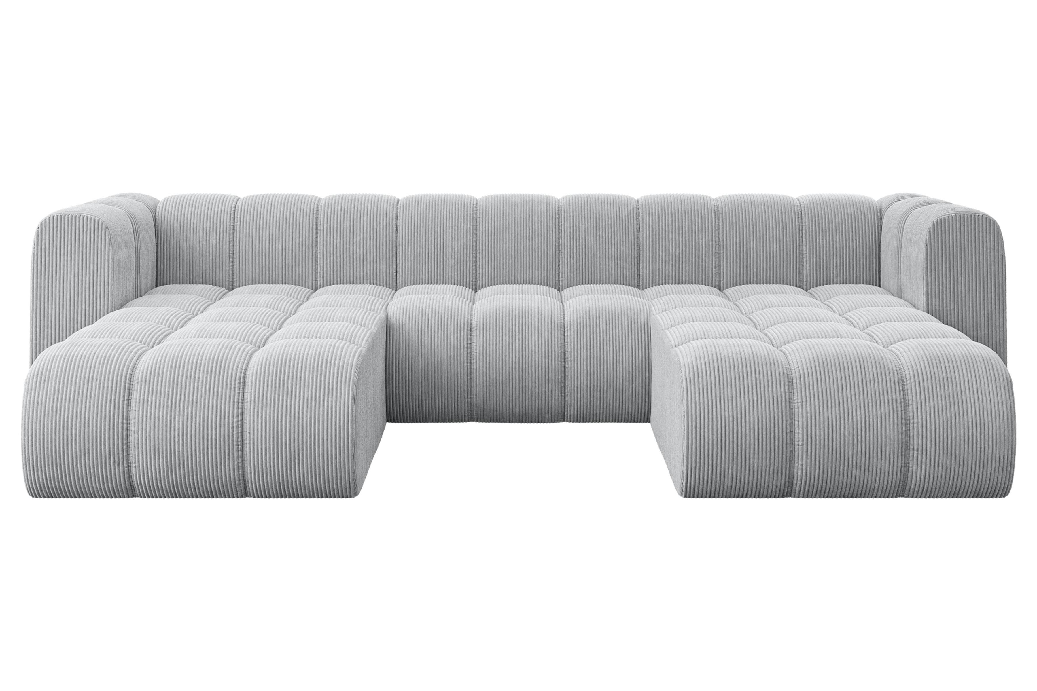 WOHNLANDSCHAFT modulares Sofa Joren-U1 - 319x177x70 cm Grau - Grau, Holzwerkstoff/Textil (319/70/177cm) - ALTDECOR