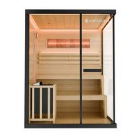 SAUNA Vantaa 150 x 140 cm mit 4,5 kW Saunaofen - Schwarz, Holz (140/200/150cm) - Artsauna